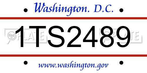1TS2489 District Of Columbia License Plate