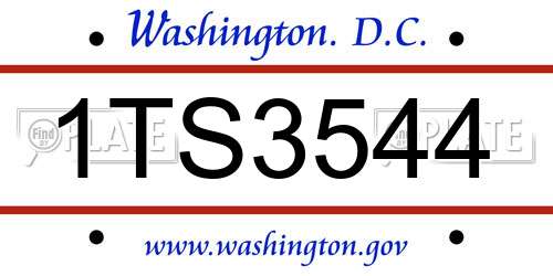 1TS3544 District Of Columbia License Plate