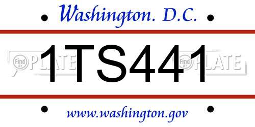 1TS441 District Of Columbia License Plate