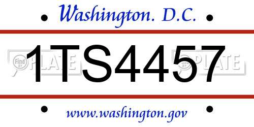 1TS4457 District Of Columbia License Plate