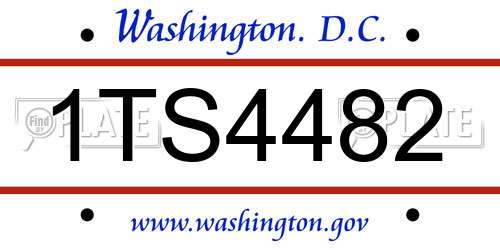 1TS4482 District Of Columbia License Plate