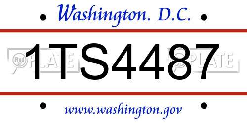1TS4487 District Of Columbia License Plate
