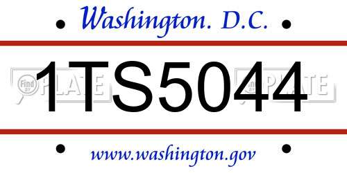 1TS5044 District Of Columbia License Plate