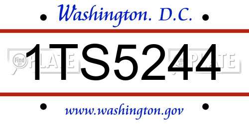 1TS5244 District Of Columbia License Plate