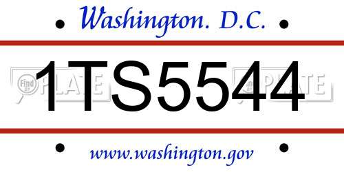 1TS5544 District Of Columbia License Plate