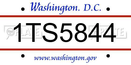 1TS5844 District Of Columbia License Plate