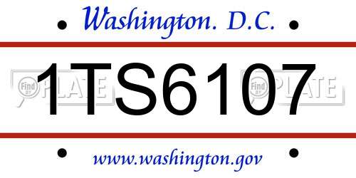 1TS6107 District Of Columbia License Plate