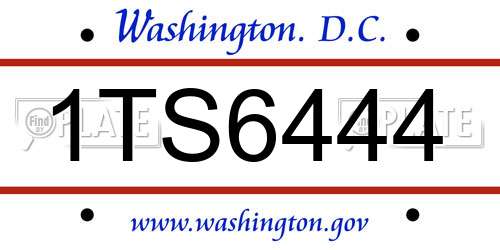 1TS6444 District Of Columbia License Plate