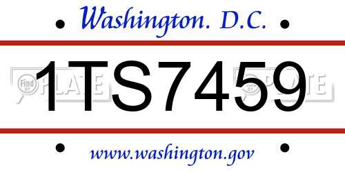 1TS7459 District Of Columbia License Plate