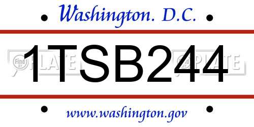 1TSB244 District Of Columbia License Plate