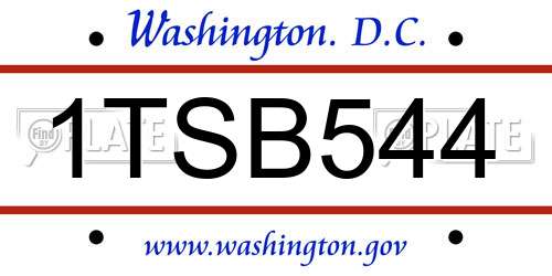 1TSB544 District Of Columbia License Plate