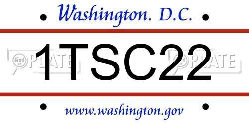 1TSC22 District Of Columbia License Plate