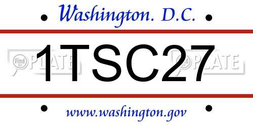 1TSC27 District Of Columbia License Plate