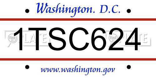 1TSC624 District Of Columbia License Plate