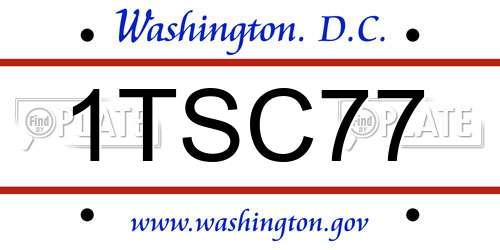 1TSC77 District Of Columbia License Plate