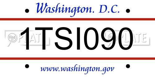 1TSI090 District Of Columbia License Plate