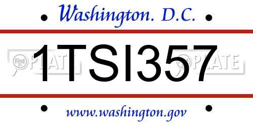 1TSI357 District Of Columbia License Plate