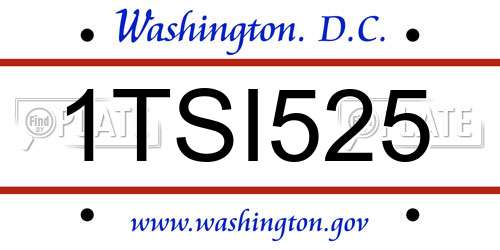 1TSI525 District Of Columbia License Plate