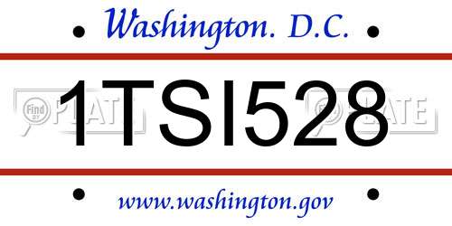 1TSI528 District Of Columbia License Plate