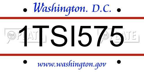 1TSI575 District Of Columbia License Plate