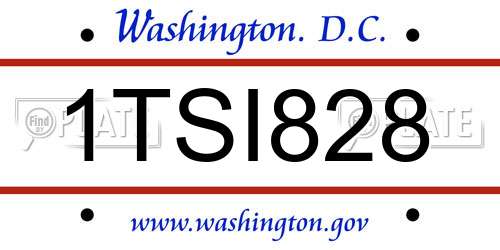 1TSI828 District Of Columbia License Plate