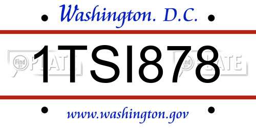 1TSI878 District Of Columbia License Plate