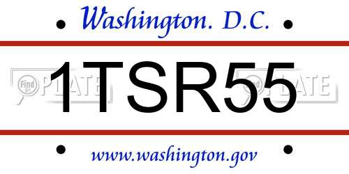 1TSR55 District Of Columbia License Plate