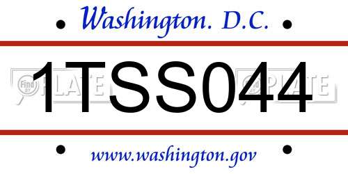 1TSS044 District Of Columbia License Plate