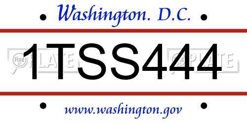 1TSS444 District Of Columbia License Plate