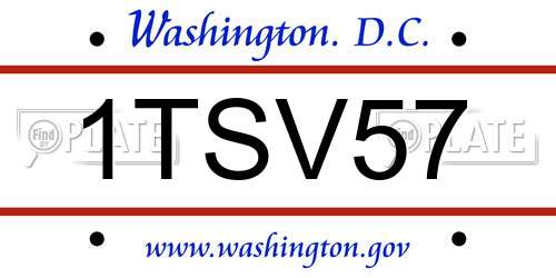 1TSV57 District Of Columbia License Plate