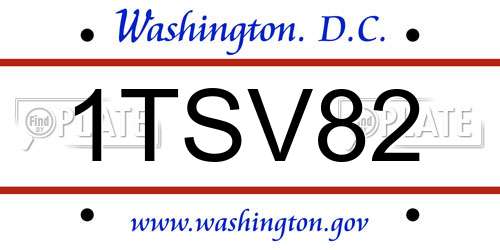 1TSV82 District Of Columbia License Plate
