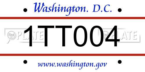 1TT004 District Of Columbia License Plate