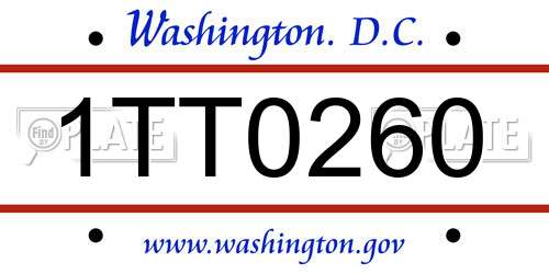 1TT0260 District Of Columbia License Plate