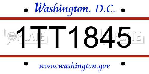 1TT1845 District Of Columbia License Plate