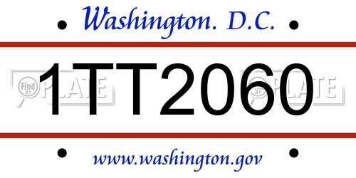 1TT2060 District Of Columbia License Plate