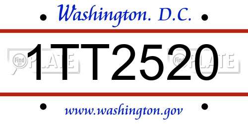 1TT2520 District Of Columbia License Plate