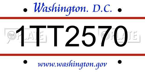 1TT2570 District Of Columbia License Plate