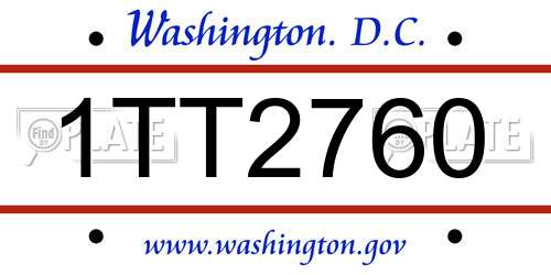 1TT2760 District Of Columbia License Plate