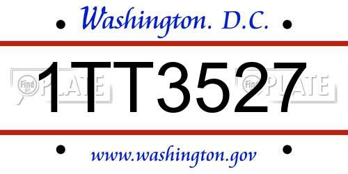 1TT3527 District Of Columbia License Plate