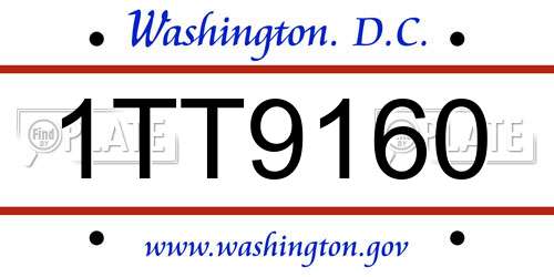 1TT9160 District Of Columbia License Plate