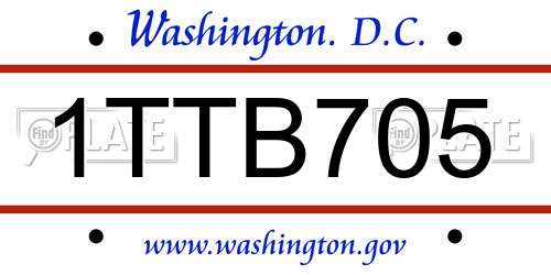 1TTB705 District Of Columbia License Plate
