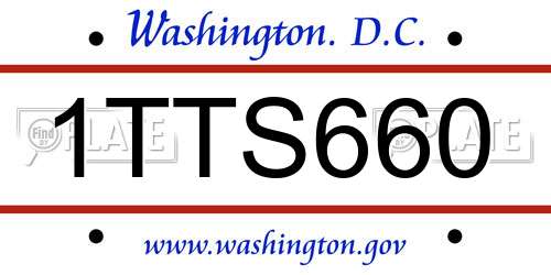 1TTS660 District Of Columbia License Plate