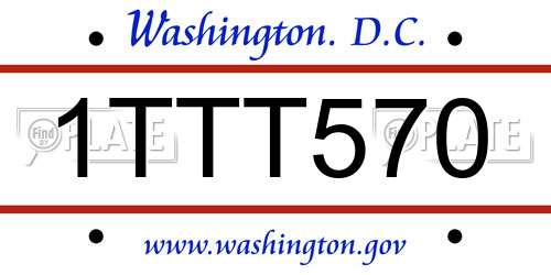 1TTT570 District Of Columbia License Plate