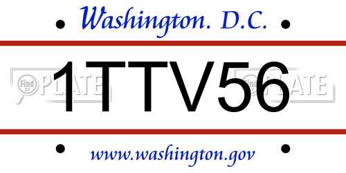 1TTV56 District Of Columbia License Plate