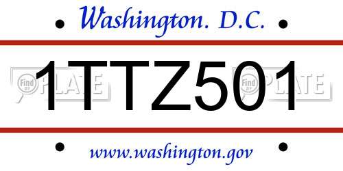 1TTZ501 District Of Columbia License Plate