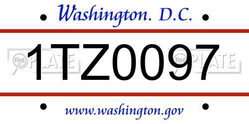 1TZ0097 District Of Columbia License Plate