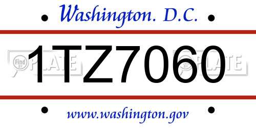 1TZ7060 District Of Columbia License Plate