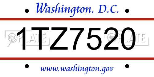 1TZ7520 District Of Columbia License Plate