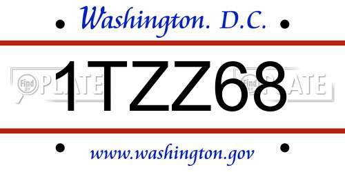 1TZZ68 District Of Columbia License Plate