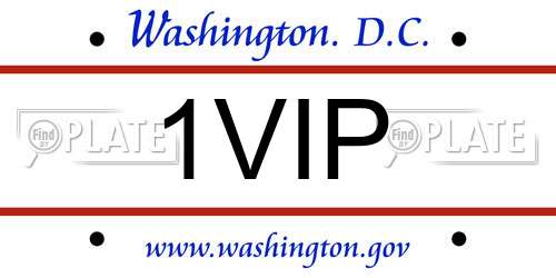 1VIP District Of Columbia License Plate